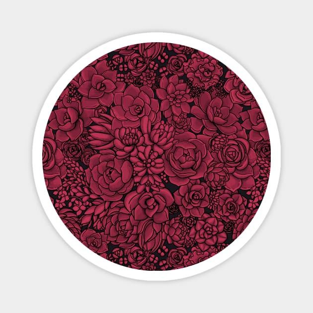 Succulents in Viva Magenta- Color of the Year 2023 Magnet by katerinamk